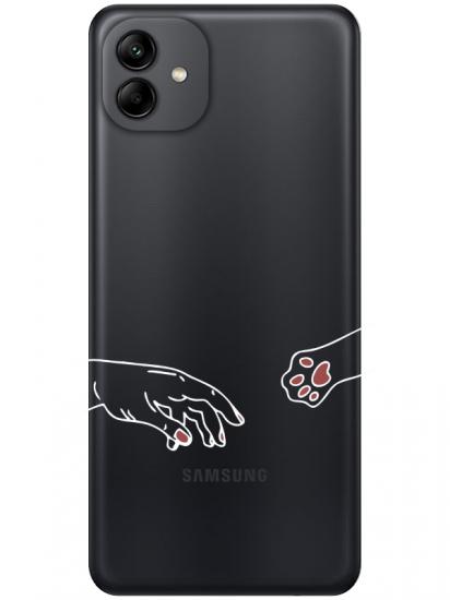 Samsung A04 Hand And Paw Şeffaf Telefon Kılıfı