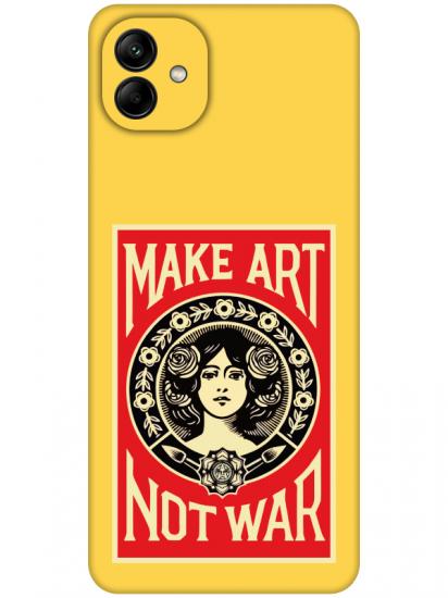 Samsung A04 Make Art Not War Sarı Telefon Kılıfı