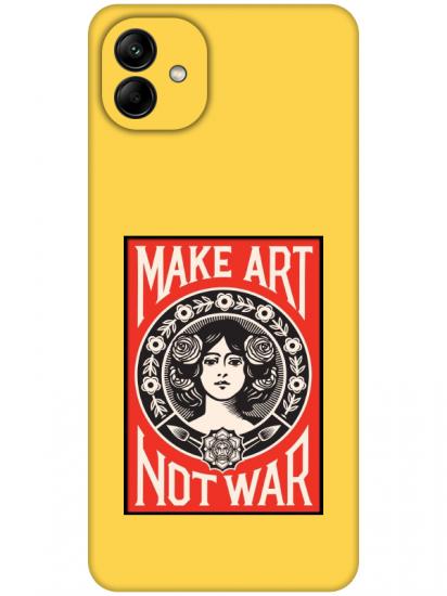 Samsung A04 Make Art Not War Sarı Telefon Kılıfı