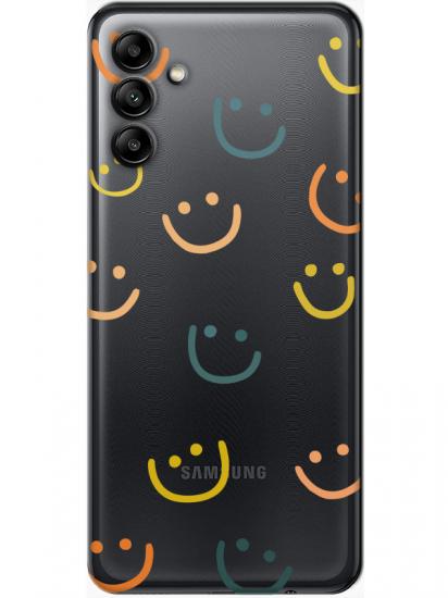 Samsung A04s Emoji Gülen Yüz Şeffaf Telefon Kılıfı