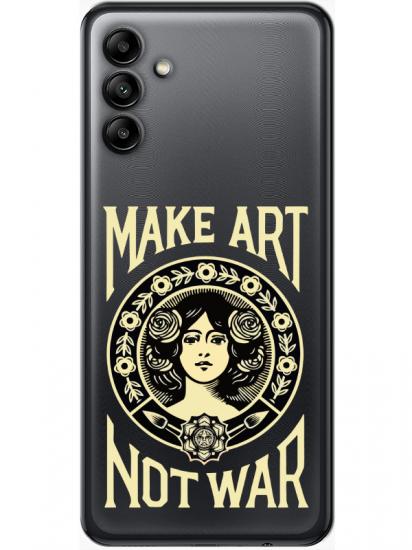 Samsung A04s Make Art Not War Şeffaf Telefon Kılıfı