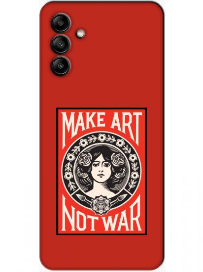 Samsung A04s Make Art Not War Kırmızı Telefon Kılıfı