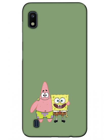 Samsung A10 Sünger Bob Ve Patrickstar Yeşil Telefon Kılıfı