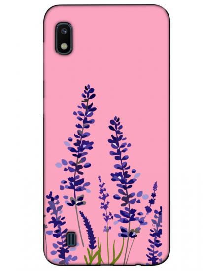 Samsung A10 Lavanta Desenli Pembe Telefon Kılıfı