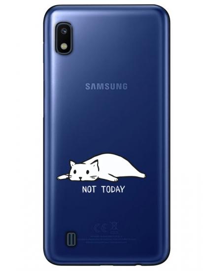 Samsung A10 Not Today Kedi Şeffaf Telefon Kılıfı