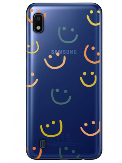 Samsung A10 Emoji Gülen Yüz Şeffaf Telefon Kılıfı