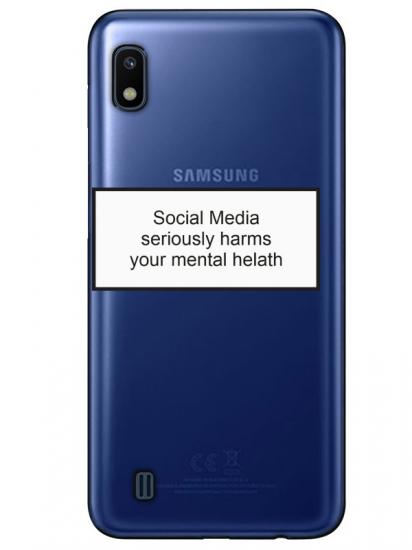 Samsung A10 Social Media Şeffaf Telefon Kılıfı