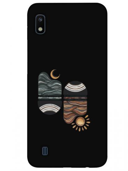 Samsung A10 Sunset Wave Siyah Telefon Kılıfı