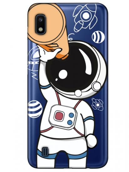 Samsung A10 Astronot Şeffaf Telefon Kılıfı