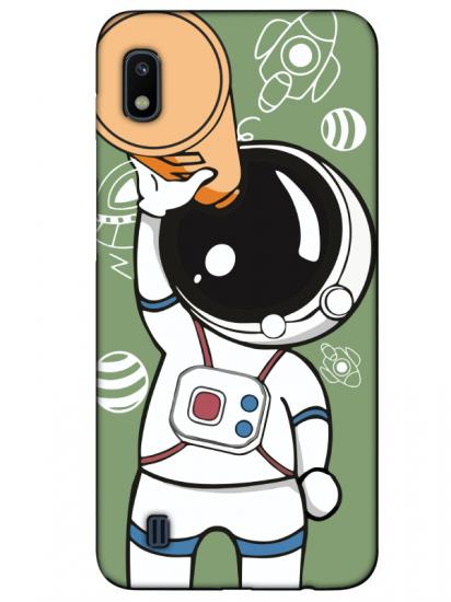 Samsung A10 Astronot Yeşil Telefon Kılıfı