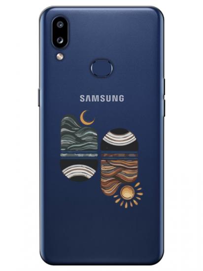 Samsung A10s Sunset Wave Şeffaf Telefon Kılıfı