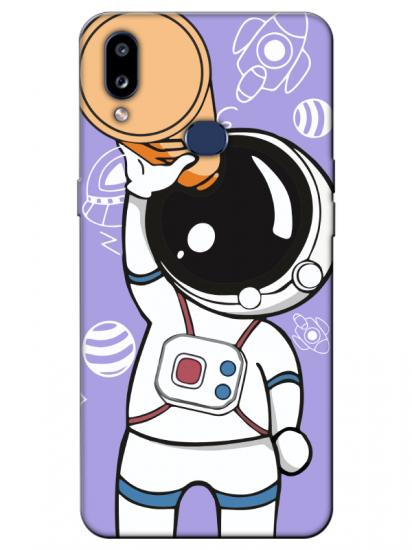 Samsung A10s Astronot Lila Telefon Kılıfı