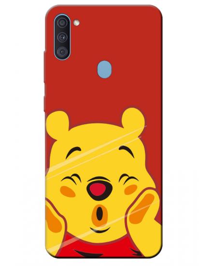 Samsung A11 Winnie The Pooh Kırmızı Telefon Kılıfı