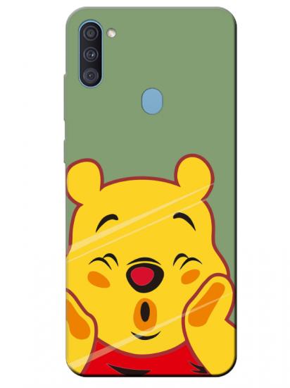 Samsung A11 Winnie The Pooh Yeşil Telefon Kılıfı