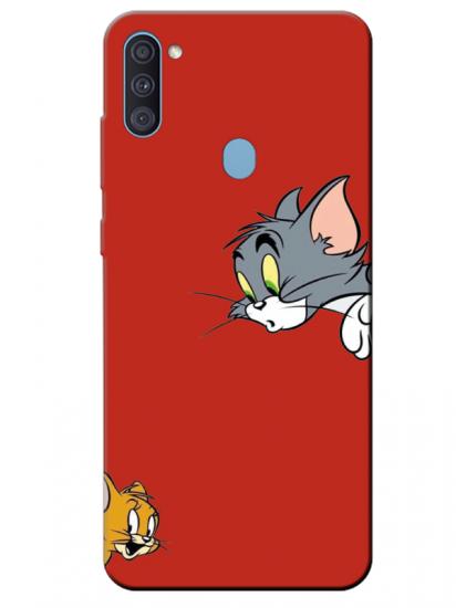 Samsung A11 Tom And Jerry Kırmızı Telefon Kılıfı