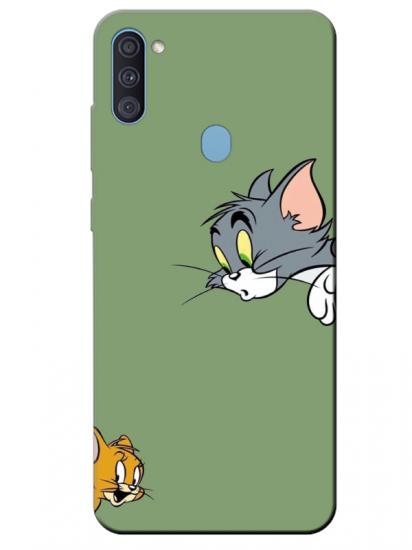 Samsung A11 Tom And Jerry Yeşil Telefon Kılıfı