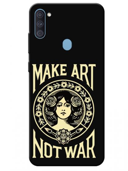 Samsung A11 Make Art Not War Siyah Telefon Kılıfı