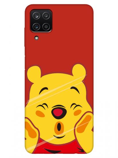 Samsung A12 Winnie The Pooh Kırmızı Telefon Kılıfı