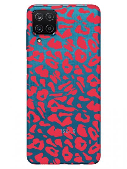 Samsung A12 Leopar Desenli Şeffaf Telefon Kılıfı