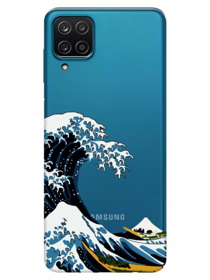 Samsung A12 Kanagawa Şeffaf Telefon Kılıfı