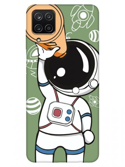 Samsung A12 Astronot Yeşil Telefon Kılıfı