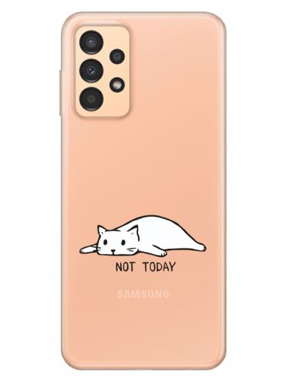 Samsung A13 Not Today Kedi Şeffaf Telefon Kılıfı