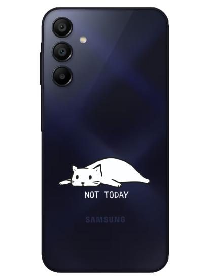 Samsung A15 Not Today Kedi Şeffaf Telefon Kılıfı