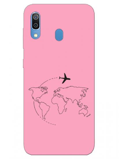 Samsung A20Face Art Pembe Telefon Kılıfı