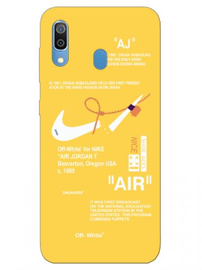 Samsung A20 Nike Air Sarı Telefon Kılıfı