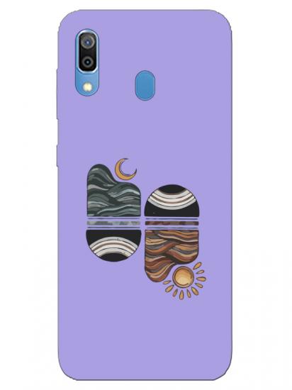 Samsung A20 Sunset Wave Lila Telefon Kılıfı