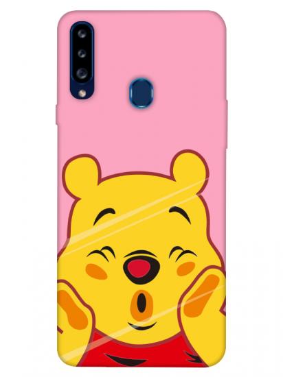 Samsung A20s Winnie The Pooh Pembe Telefon Kılıfı