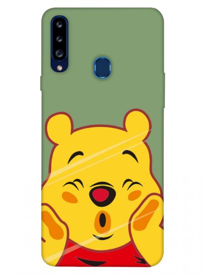 Samsung A20s Winnie The Pooh Yeşil Telefon Kılıfı