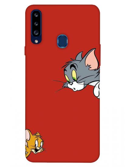 Samsung A20s Tom And Jerry Kırmızı Telefon Kılıfı