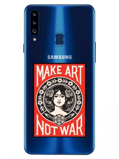 Samsung A20s Make Art Not War Şeffaf Telefon Kılıfı