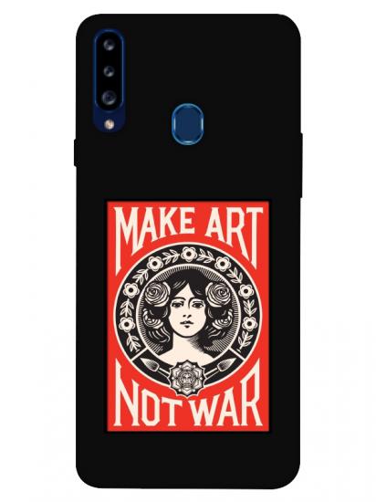 Samsung A20s Make Art Not War Siyah Telefon Kılıfı