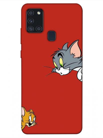 Samsung A21s Tom And Jerry Kırmızı Telefon Kılıfı