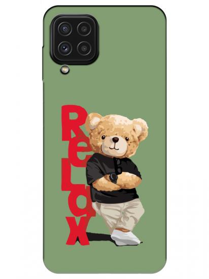 Samsung A22 Teddy Bear Relax Yeşil Telefon Kılıfı