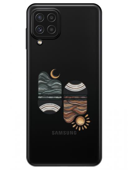 Samsung A22 Sunset Wave Şeffaf Telefon Kılıfı