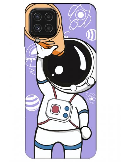 Samsung A22 Astronot Lila Telefon Kılıfı