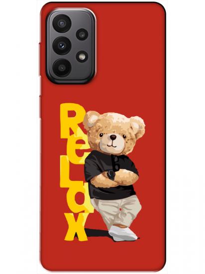 Samsung A23 Teddy Bear Relax Kırmızı Telefon Kılıfı