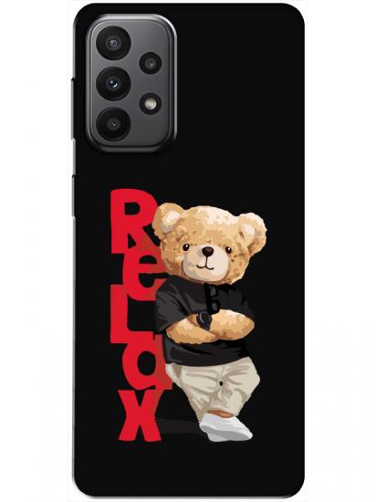 Samsung A23 Teddy Bear Relax Siyah Telefon Kılıfı