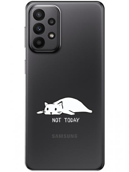 Samsung A23 Not Today Kedi Şeffaf Telefon Kılıfı