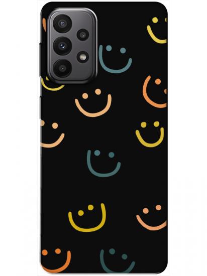 Samsung A23 Emoji Gülen Yüz Siyah Telefon Kılıfı