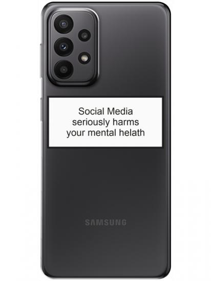 Samsung A23 Social Media Şeffaf Telefon Kılıfı