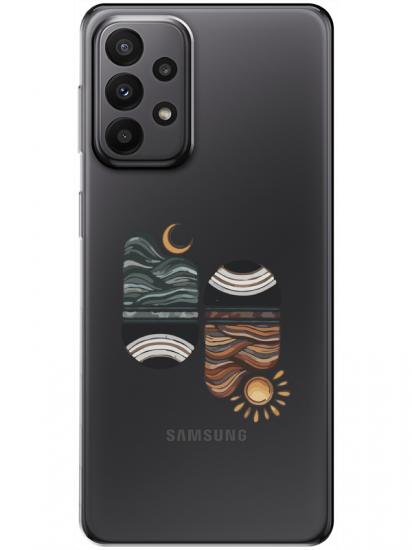 Samsung A23 Sunset Wave Şeffaf Telefon Kılıfı