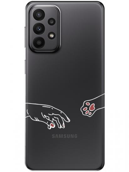 Samsung A23 Hand And Paw Şeffaf Telefon Kılıfı