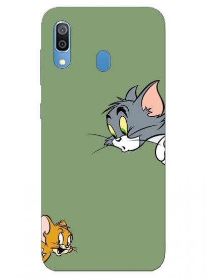 Samsung A30 Tom And Jerry Yeşil Telefon Kılıfı