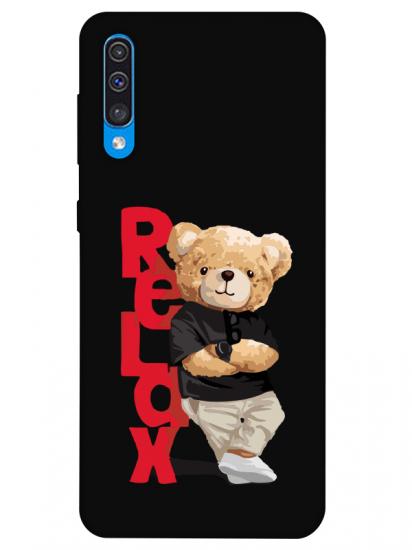 Samsung A30s Teddy Bear Relax Siyah Telefon Kılıfı