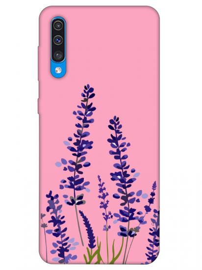 Samsung A30s Lavanta Desenli Pembe Telefon Kılıfı