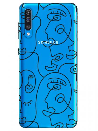 Samsung A30s Face Art Şeffaf Telefon Kılıfı